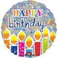 Loftus International 18 in. Shimmer Birthday Candles Holographic Balloon A2-4481